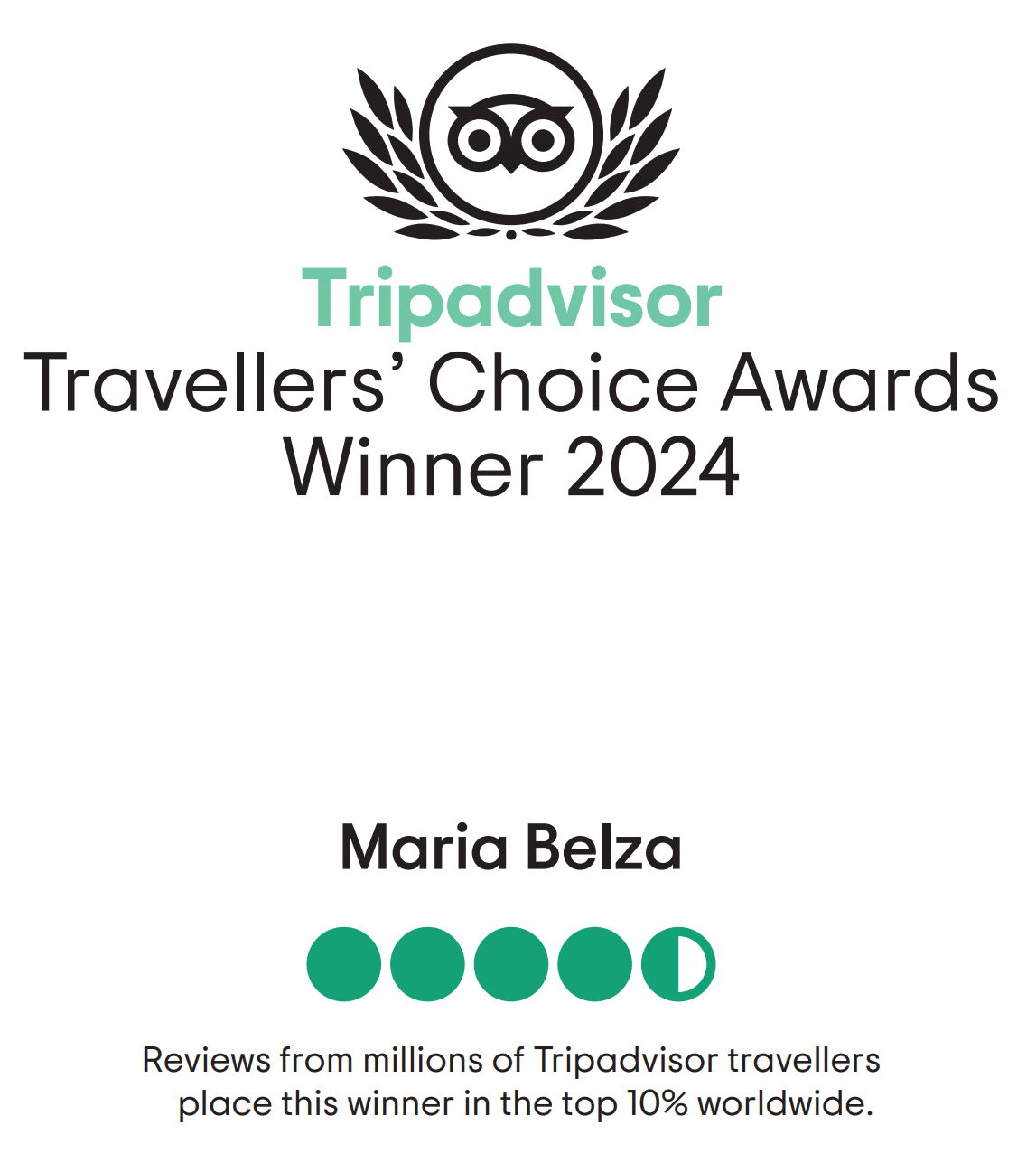 Logo TripAdvisor, Lauréat Choix des Voyageurs 2024